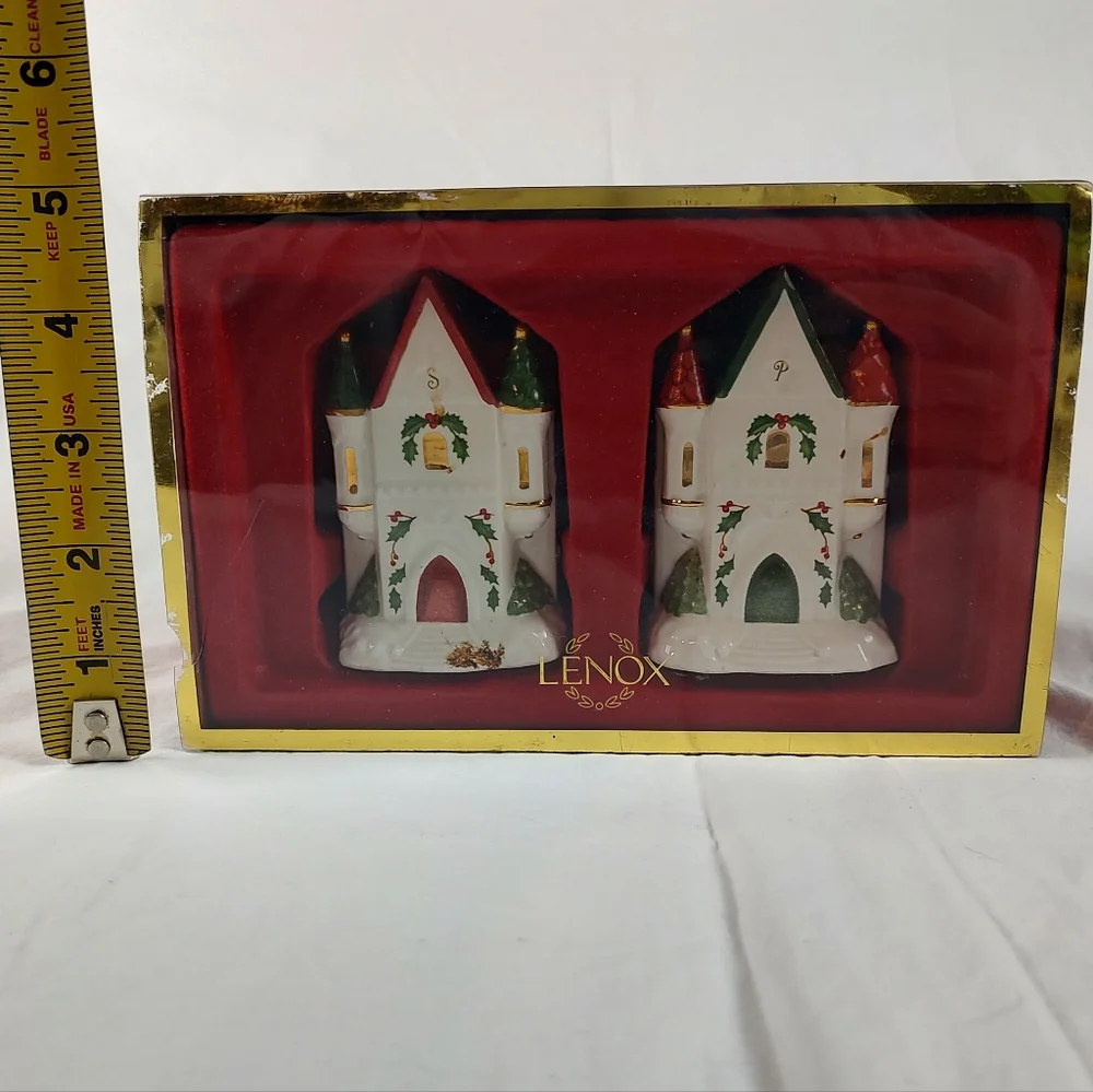Lenox Holiday Castle Salt & Pepper Shakers